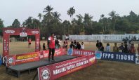 Gunawan Nurhasan, Ketua MFA Tidore saat memberikan sambutan pada kegiatan penutupan Marijang Fest 2026.